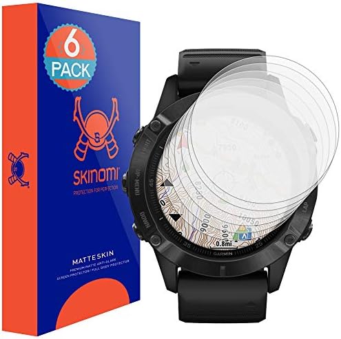 Protetor de tela fosco de Skinomi compatível com Garmin Fenix ​​6/Fenix ​​6 Pro/Fenix ​​6 Sapphire/Fenix ​​6 Pro Solar Anti-Glare Matte Skin TPU Anti-Bubble Film