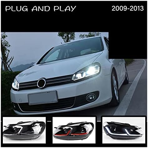 KUZAW FOLLIGHT COMPATÍVEL COM VW GOLF 6 MK6 2009-2013 LED LED DRL HELLA 5 XENON LENS HID HID H7 GOLF6 ACESSORES DE CAR