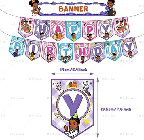 Garcie's Corner Gracys Birthday Party Decorações Banner - Toppers de Cake & Cupcake - 16 cenário de balão de látex para material