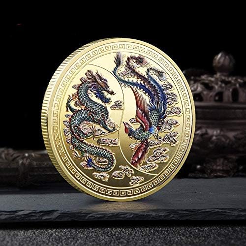 Dragão chinês Flying Phoenix Phoenix Coin favorito Coin Comemorativo Coin banhado a ouro Coin Collectible Coin