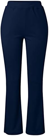 Calças de ioga Yubnlvae com bolsos para mulheres plus size bootcut perna larga elástica cintura alta solta calça esportiva casual da moda