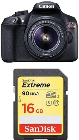 Kit de câmera SLR digital Canon [EOS Rebel T6] com EF-S 18-55mm e EF 75-300mm Lentes de zoom-preto, em tamanho real