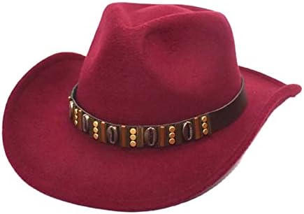 Adulto casual moda boné montanhas ao ar livre de inverno cowboy palha tampa leve de sol jazz chapéu de chapéu de lã de lã colete de cowboy
