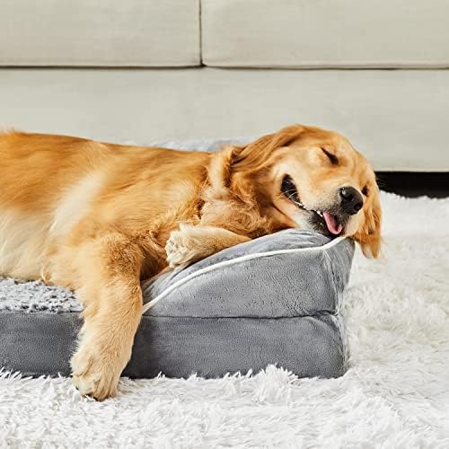 Cama de cachorro ortopédica grande para o sofá de cão-cachorro grande e ortopédico de cão-cachorro-cachorro para berço de cama com tampa lavável removível, forro à prova d'água e fundo não deslizante
