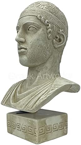 Charioteer de Delphi Bust Head Greek Sculpture Museum de gesso duro Cópia da Grécia Antiga