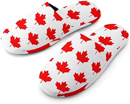 Chinelos de algodão masculino de bandeira de bandeira do Canadá chinelos de chinelos de spa de dedo fechado chinelos de conforto