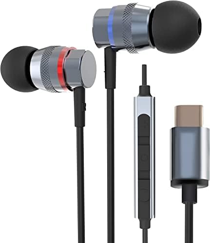 Earbudos de Wireds Yinyoo USB C, KBARE ST1 EARPONELOS PARA SAMSUNG em fones de ouvido Headphones Bass acionado por ruído de ruído isolante,
