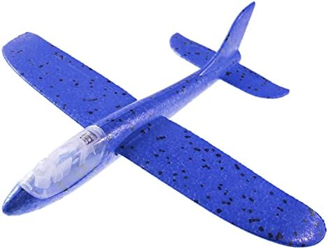 Plano de luz LED de Taivoze, 17,5 Plano de espuma de arremesso grande, 2 modos de vôo Glider, brinquedos voadores infantis,