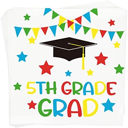 Guardanapos de pós -graduação da 5ª série, decorações de graduação da 5ª série 2023, menino garotas crianças da quinta série