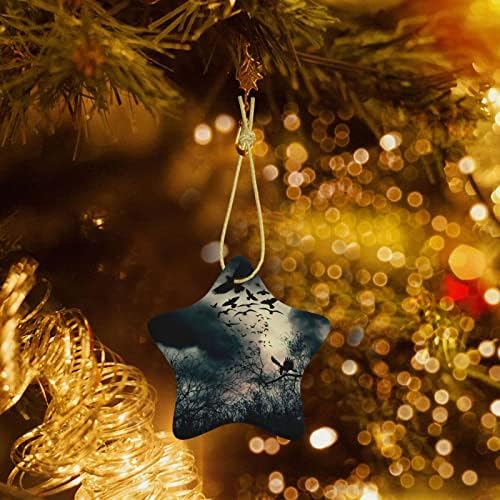 Night Crow 2022 Christmas Cerâmica Pingente para decorar a árvore de Natal