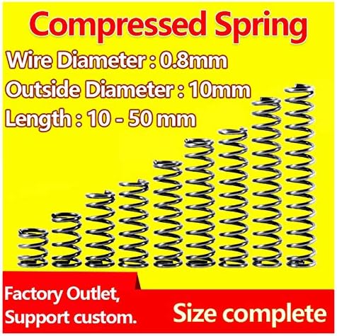 AHEGAS SPRINGS COMPRIMENTAÇÃO Spring Release Fio de aço Diâmetro de aço de 0,8 mm, diâmetro externo Support 10mm Suporte