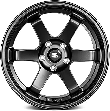 MST MT01 Roda personalizada - 18x8.5, 35 Offset, padrão de parafuso 5x100, hub de 73,1 mm - borda preta fosca