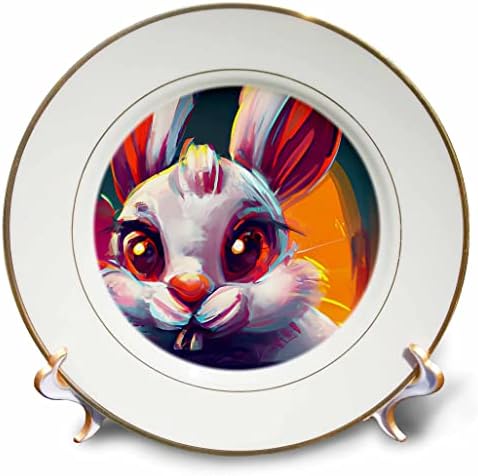 3Drose Funny Bunny Face. 2023 é o ano do coelho. Presente engraçado para você - pratos