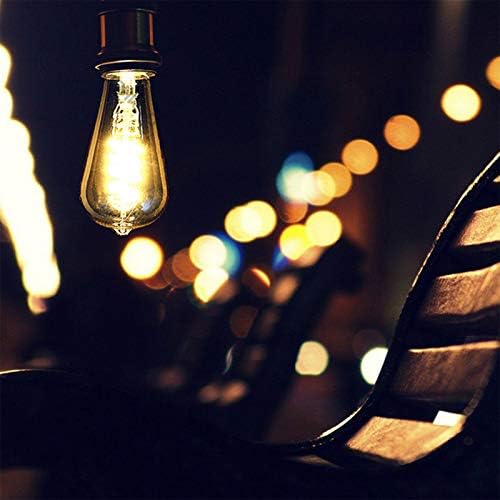 Bulbos Edison vintage, lâmpadas de filamento macio 4W ST64, lâmpadas diminuídas, luz branca quentes de 2300k, 300 lúmens retro lâmpadas e27 base de latão, 2 pacote