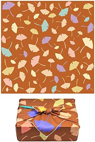 Pano de pano de embrulho de bento japonês prata Lucky Leaf Print lenço Bento Almoço Bandana Capa Bolsa Caixa de Presente Pano para Piquenique para Casa ao ar livre