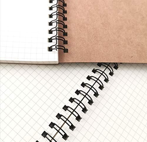 Notebooks de fio veeppo A5 Jornais em massa Spiral steno blocos em branco/forrado kraft marrom capa de papelão grossa escrita