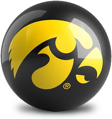 Na bola, boliche NCAA Iowa Hawkeyes Bowling Ball Unsbed USBC aprovado disponível em 6, 8, 10, 12, 14, 15 e 16 lb, multi