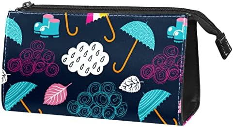 Tbouobt Sacos cosméticos para mulheres, Bolsa de maquiagem Acessórios de bolsas de higiene pessoal de viagem Organizador, nuvem de guarda -chuva de desenho animado