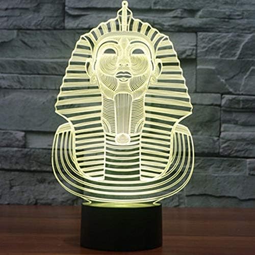 Molly Hieson 3d Egito Farao Night Table Lamp Decor Decor mesa Lâmpadas de ilusão óptica 7 luzes de cor Luzes de mesa LED LUDR