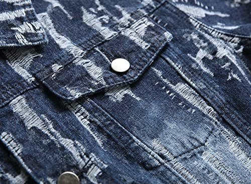 Jaqueta jeans ranmcc para homens slim fit rasgado jacket jacket