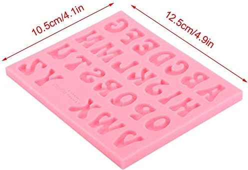 Molde de silicone alfabeto, rosa 26 letras Silicone molde diy mofo alimento de silicone