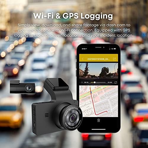 MygekoGear por Adesso Orbit 956 4K Cam dual traço com registro de GPS, aplicativo para acesso a vídeo instantâneo, visualização de grande angular