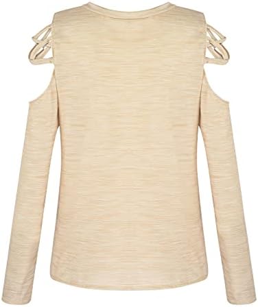 Blusa de ombro feminino Tops de pulseira imprimindo o pescoço de manga longa camiseta de camiseta de blusas gráficas