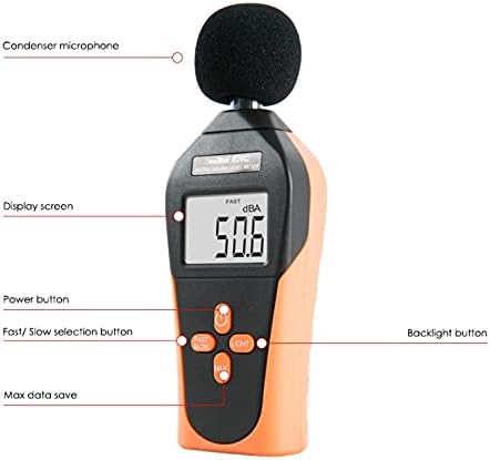 Slsfjlkj 130db Detector de som digital Metro Nível de ruído Testador de ruído Medidor de medidores de decibel