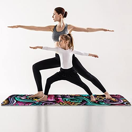 Doodles de aniversário Pilates Mats Mulheres 6mm Yoga Mat non Slip Cat Yoga Mat