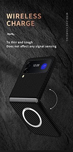 Caso magnético de Flurika para Samsung Galaxy Z Flip 4 5g Case compatível com Magsafe Carber Fiber de carbono Slim Ultra