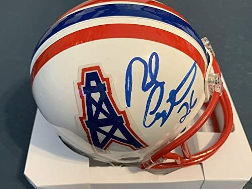 Rob Carpenter Houston Oilers assinado Mini capacete - Mini capacetes autografados da NFL
