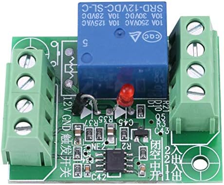 Módulo de relé, interruptor biestável com terminais de parafuso relé de circuito biestável, DC 12V fácil de usar conveniente para interruptor de gatilho de 12V DC