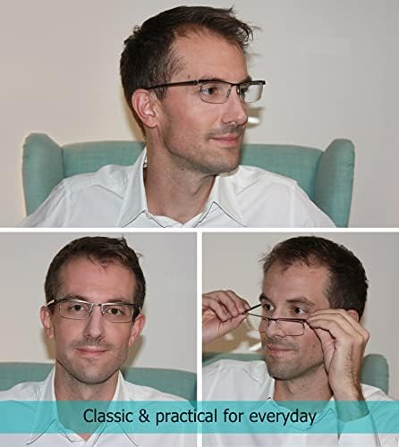 Lur 7 embalam óculos de leitura sem aro + 3 pacotes de óculos de leitura de meio aro