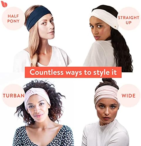Bandas de cabeça 2pack premium Blom para mulheres, não deslizam, desgaste para ioga, moda, malhando, viajar ou executar estilo multi