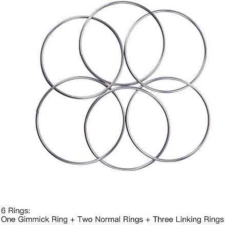 Apreciando os anéis de ligação chineses Conjunto de 6 anéis de metal, Lock Magnetic 12 , Tricks Profissionais de Magic Stage