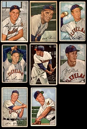 1952 Bowman Cleveland Indians, perto da equipe, estabeleceu o Cleveland Indians GD+ índios