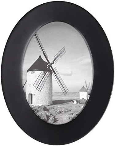Malden International Designs 2163-80 Classic Oval Black Wood Picture Frame, 8x10, preto