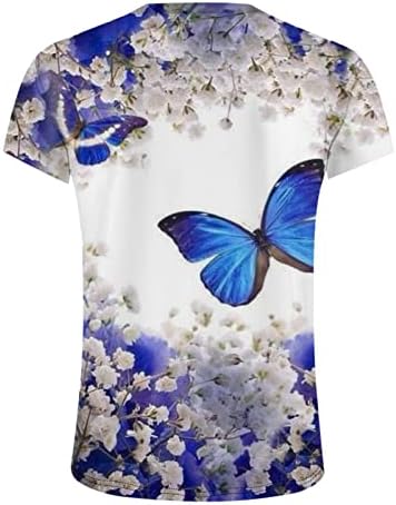 Manga curta Camise de blusa gráfica de roupas macias de roupas macias para mulheres Crew pescoço pescoço Tee outono Summer