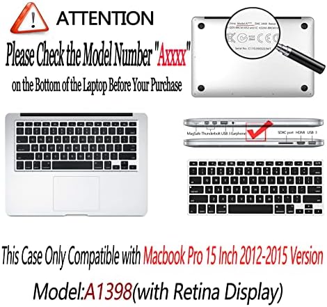 AOGGY compatível com MacBook Pro 15 polegadas Caso A1398 2012 2013 2014 Versão 2015/Com Retina Display/sem Touch Bar, Caixa de casca dura de plástico e tampa do teclado para Mac Pro 15 polegadas ， Flow Gold 2