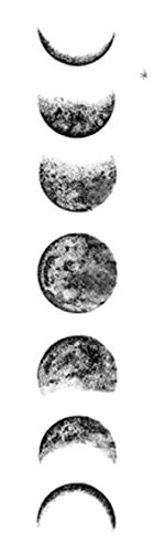 Tree de geometria negra do Sanerlian adesivo de tatuagem de lua fase fase temporária tatoo tolo -impermeabilizada homem braço