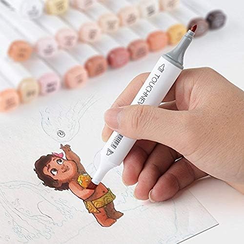Artista Sketch Permanente Anime Skin Marker Pen Conjunto para canetas de tom de pele Touch24 Color Dual Tip Twin Alcond Based Marker Set