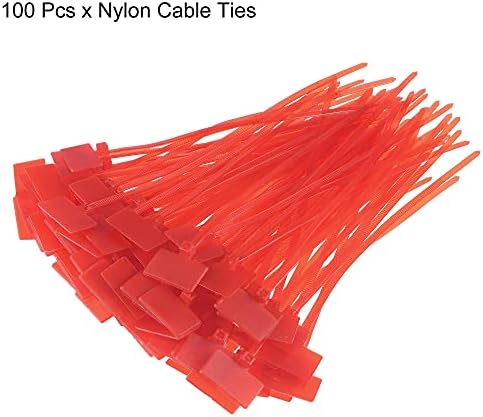 UXCELL 100pcs Nylon Cable Ties Tags marcador de etiqueta auto-travamento para marcar a organização de vermelho