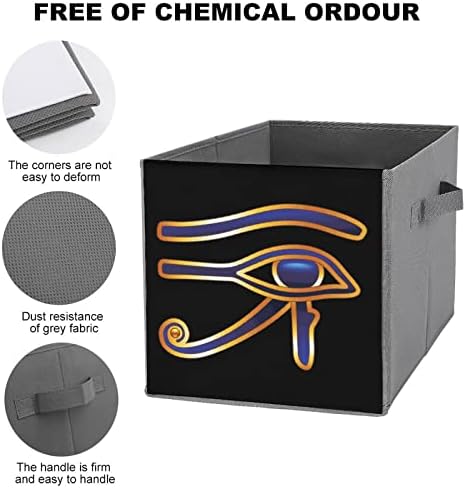 Eye of Horus grandes Cubos Bins de armazenamento de lona Caixa de armazenamento de lona Organizadores de armários para prateleiras