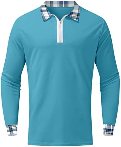 XXBR 2022 Novas camisas de pólo para homens, manga longa de manga xadrez colarinho de golfe tops de streetwear camisa muscular casual