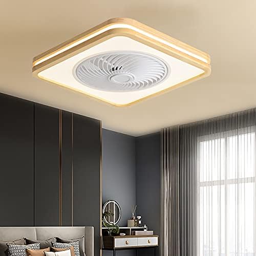 Fã neochy com luz de teto alteração de fã de mudo de 3 velocidades quarto quarto limpo de teto quadrado led de teto com controle remoto