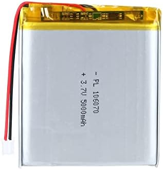 AkzyTue 3.7V 5000mAh 106070 Lipo Bateria Recarregável Bateria de Ion Polímero de Lítio com Ph2.0mm JST JST