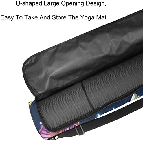 Bolsa de tapete de ioga unissex, transportadora de tapete de ioga com exercícios com espaço externo ajustável no ombro