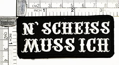 Kleenplus n 'Scheiss Muss ich Patches letras slogan slogan Funny Word Biker Bordado Ferro em Sew On Patch For Disse