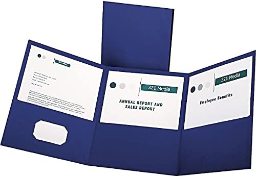 Oxford 59802 pasta de bolso Tri dobrável, segura 150 folhas, LTR, 20/BX, azul