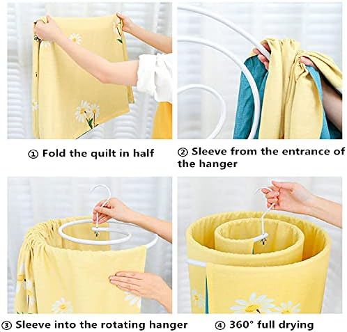XIdego Sturdy, durável e multifuncional rack de secagem em espiral. Lençóis, colchas, cobertores, lenços, toalhas de banho, toalhas podem ser secas 360 ° para economizar espaço